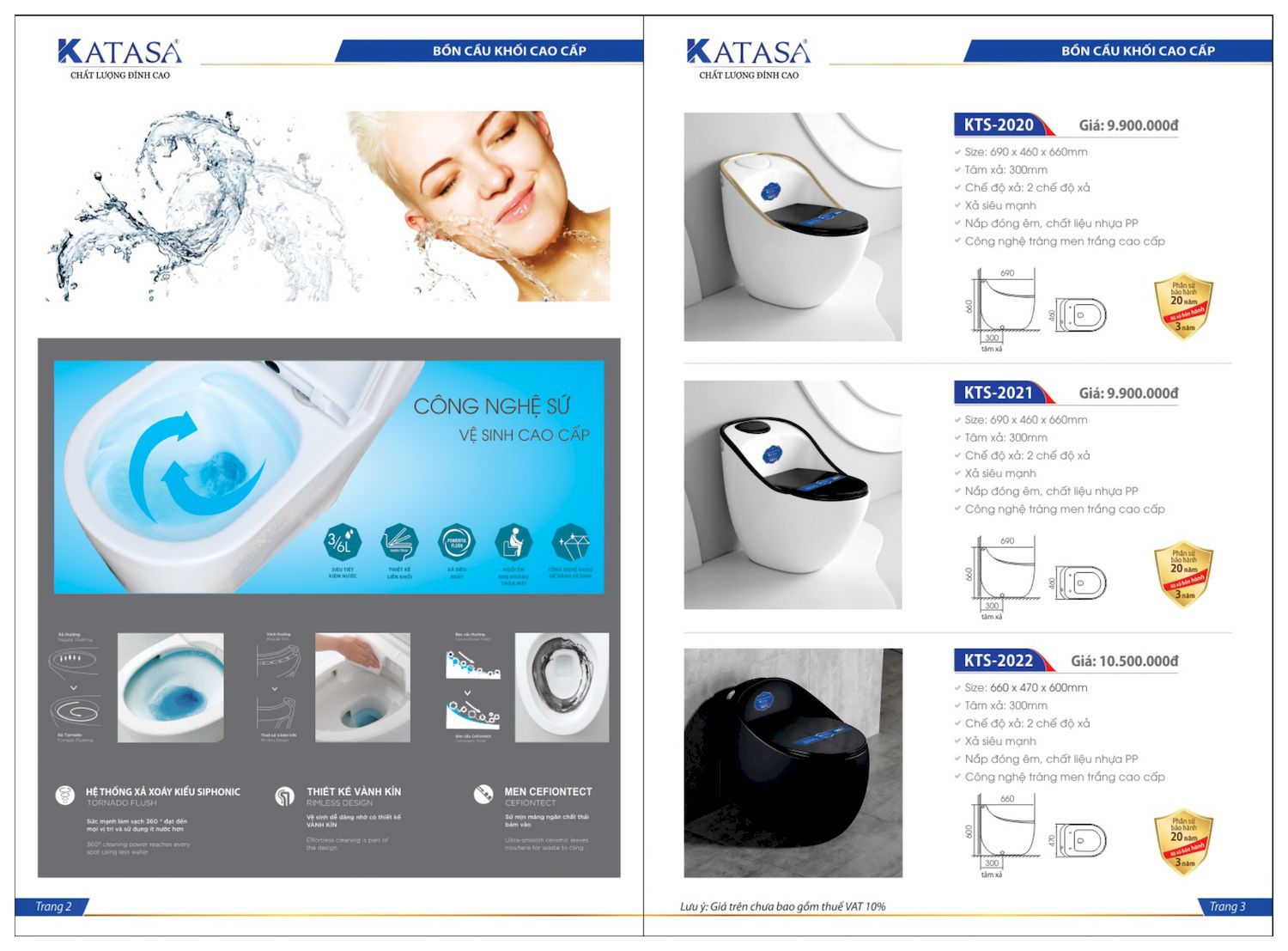 Thiết bị vệ sinh KATASA Catalogue và Bảng giá mới nhất /Page 